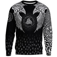 Viking Sweatshirt - Nordic Raven Tattoos RLT12 - Wonder Print Shop