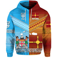 Fiji And Rotuma Tapa Pattern Hoodie Together LT8 - Wonder Print Shop