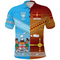 Fiji And Rotuma Tapa Pattern Polo Shirt Together LT8 - Wonder Print Shop