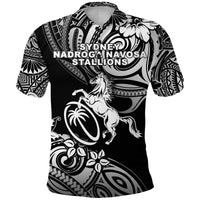 Fiji Rugby Polo Shirt Sydney Nadroga Navosa Stallions Unique Vibes Black LT8 - Wonder Print Shop