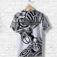 White Fiji rugby T-shirt back with Sydney Nadroga Navosa Stallions crest and horse print