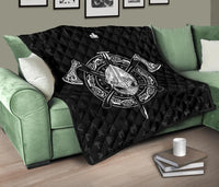 Viking Helmet Crossed Premium Quilt RLT12 - Wonder Print Shop