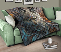Wolf Warrior Native American Premium Quilt LT10 - Wonder Print Shop
