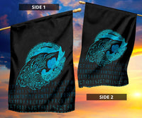 Viking Flag Fenrir Wolf Cyan RLT12 - Wonder Print Shop