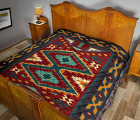 Native Red Yellow Native American Premium Quilt LT10 - Wonder Print Shop