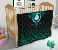 Viking Premium Quilt Three Raven and Valknut Cyan RLT12 - Wonder Print Shop