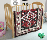 Ethnic Red Gray Pattern Native American Premium Quilt LT10 - Wonder Print Shop