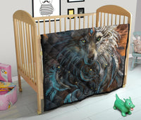 Wolf Warrior Native American Premium Quilt LT10 - Wonder Print Shop