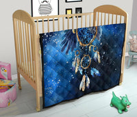 Blue Galaxy Dreamcatcher Native American Premium Quilt LT10 - Wonder Print Shop