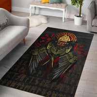 Viking Area Rug Vikings Valknut and Ravens Tattoo RLT12 - Wonder Print Shop
