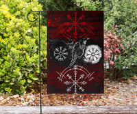Viking Garden Flag Raven Of Odin and Symbol Viking On Blood Background RLT12 - Wonder Print Shop
