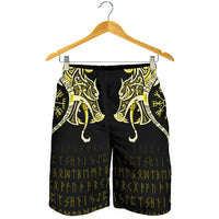 viking-mens-shorts-fenrir-raven-and-vegvisir-tattoo-yellow
