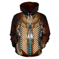 Owl Dreamcatcher Breastplate Native American All Over Hoodie LT10 - Wonder Print Shop