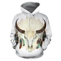 Mandala White Bison Native American All Over Hoodie LT10 - Wonder Print Shop