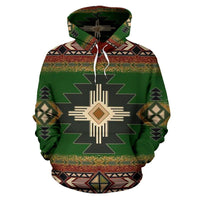 Southwest Green Symbol Native American All Over Hoodie LT10 - Wonder Print Shop