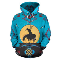 Trail Of Tear Native American Design 3D Blue Zipper Hoodie LT10 - Wonder Print Shop