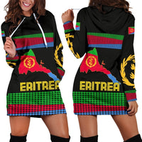 Eritrea Hoodie Dress, Eritrea Flag Round Pattern Women Black - Wonder Print Shop