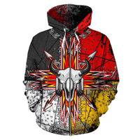 Bison Arrow 3D Zip Up Hoodie Native American Clothing LT10 - Wonder Print Shop
