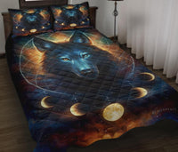 Moon Eclipse and Wolf Native American Quilt Bed Set LT10 - Wonder Print Shop