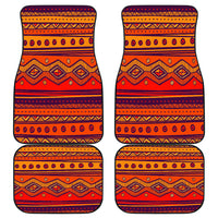 Native American Pattern Color Orange Front and Back Car Mats Set Of 4 LT10 - Wonder Print Shop