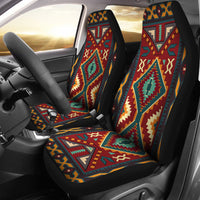 Native Red Yellow Pattern Native American Car Seat Covers LT10 - Wonder Print Shop