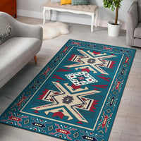 Blue Pink Pattern Native American Area Rug LT10 - Wonder Print Shop