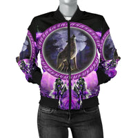 Howling Wolf Dream Catcher Women's Bomber Jacket LT10 - Wonder Print Shop