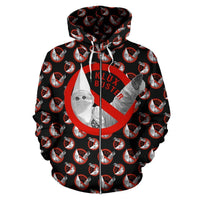 African Hoodie Anti KKK Klux Buster Zip Hoodie - Wonder Print Shop