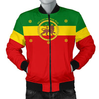 Ethiopia Men's Bomber Jacket - Imperial Flag Haile Selassie, with the Lion of Judah - Wonder Print Shop