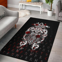 Viking Tyr Tattoo Blood Area Rug RLT12 - Wonder Print Shop
