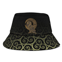 viking-bucket-hat-owl-celtic-on-triskels-background