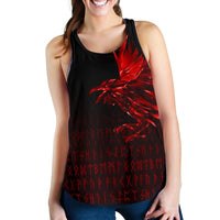 Viking Women's Racerback Tank - The Raven Of Odin Rune, Red RLT12 - Wonder Print Shop