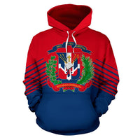 Dominican Republic Hoodie Stripes Style - Wonder Print Shop