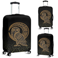Viking Luggage Covers Owl Celtic On Triskels Background RLT12 - Wonder Print Shop