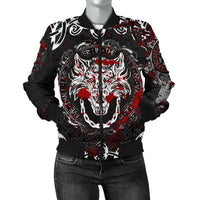 Viking Women's Bomber Jacket - Fenrir Viking Blood 3D RLT12 - Wonder Print Shop