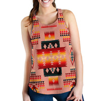 Tan Tribe Pattern Native American Women Racerback Tank LT10 - Wonder Print Shop