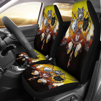 4 Wolves Warriors Native American Pride Car Seat Covers LT10 - Wonder Print Shop
