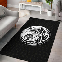 Viking Area Rug, Skoll and Hati Rune Tattoo RLT12 - Wonder Print Shop
