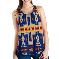 Navy Tribe Design Native American Women Racerback Tank LT10 - Wonder Print Shop