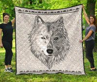 White Wolf Native American Amercan Premium Quilt LT10 - Wonder Print Shop