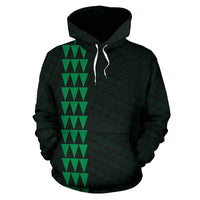 Polynesian Kakau Turtle Map Of Hawaii Hoodie Green Ver 02 - Wonder Print Shop