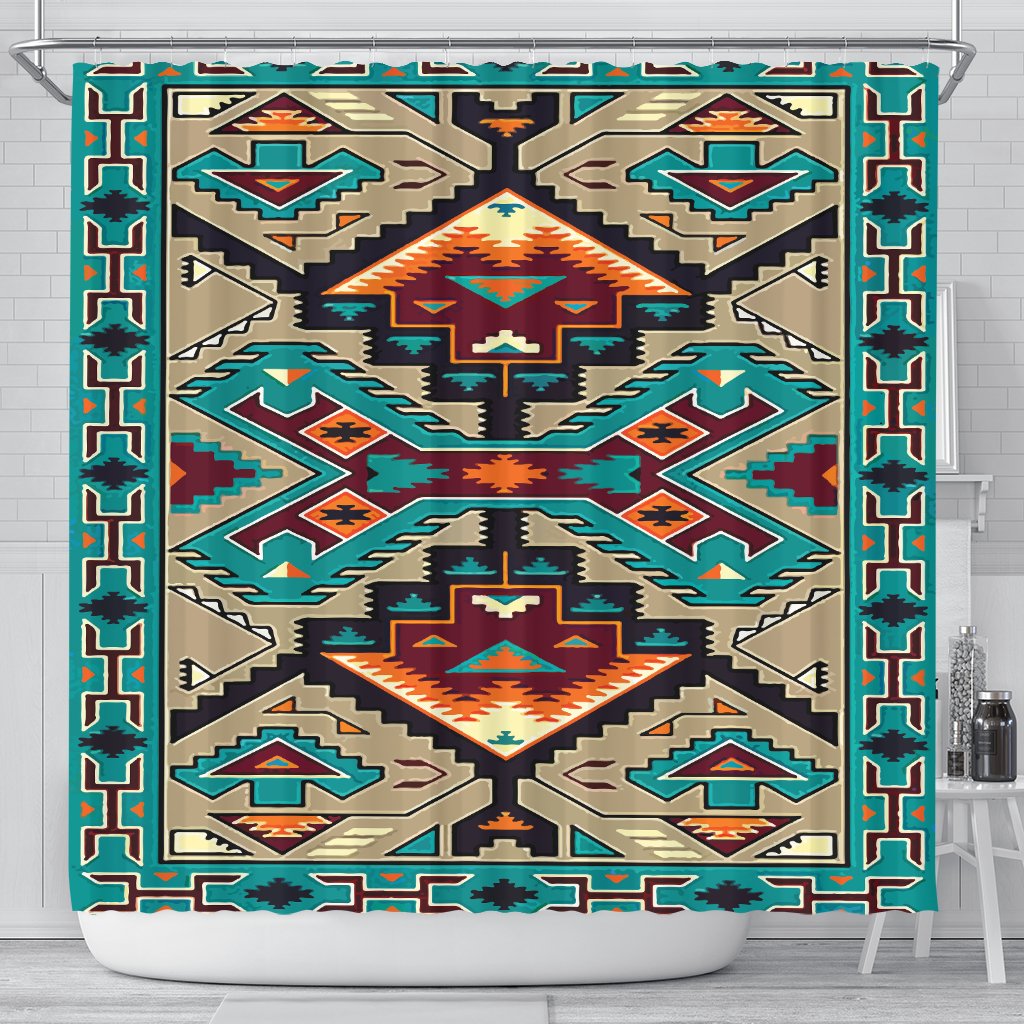 blue-tribe-pattern-native-american-design-shower-curtain