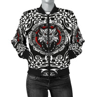 Viking Women's Bomber Jacket, Fenrir Wolf RLT12 - Wonder Print Shop