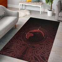 Viking Area Rug, Ethnic Odin Raven Red RLT12 - Wonder Print Shop