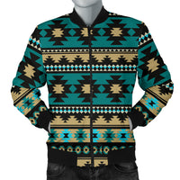 Green Ethnic Aztec Men's Bomber Jacket LT10 - Wonder Print Shop