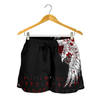 viking-womens-shorts-mystical-raven-tattoo-blood