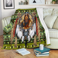 green-pattern-chief-blanket
