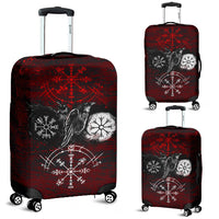 Viking Luggage Covers Raven Of Odin and Symbol Viking On Blood Background RLT12 - Wonder Print Shop