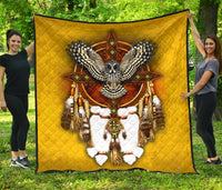 Owl Yellow Native American Premium Quilt LT10 - Wonder Print Shop