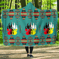 native-american-bear-foot-pattern-turquoise-hooded-blanket